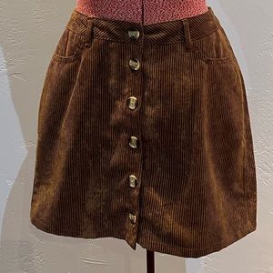 Brown Corduroy Skirt